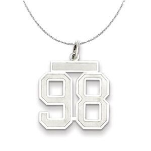 Sterling Silver, Jersey Collection, Medium Number 98 Necklace - 24 In